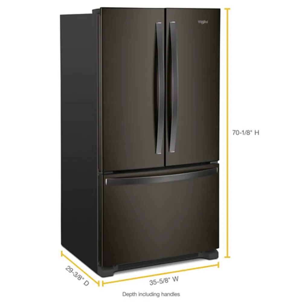 Whirlpool 36" Counter Depth French Door Refrigerator w/ Water Dispenser (WRF540CWHV)-Black Stainless