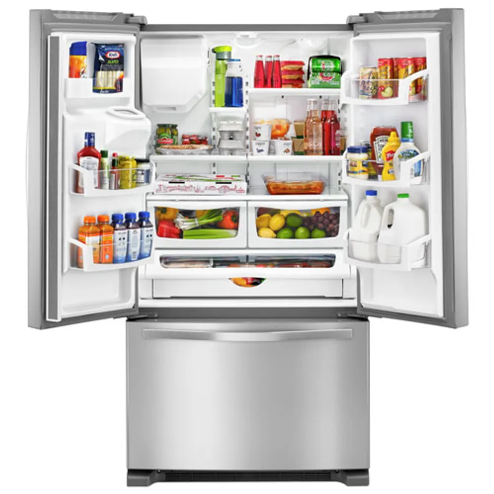 Whirlpool 36" French Door Refrigerator with Ice & Water Dispenser (WRF555SDFZ) - Stainless Steel