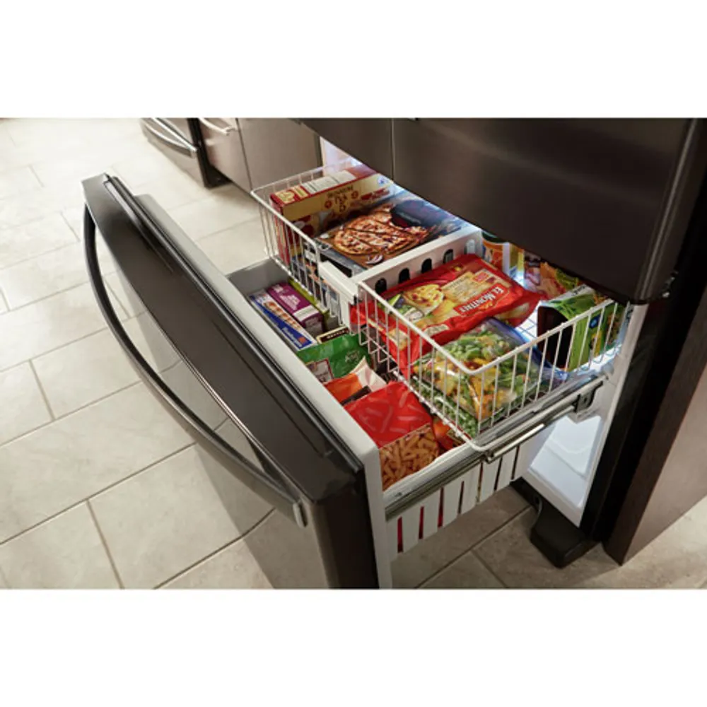 Whirlpool 36" French Door Refrigerator with Water & Ice Dispenser (WRF555SDHV) - Black Stainless