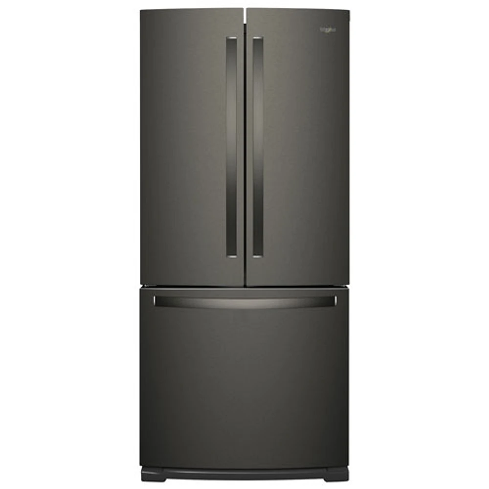 Whirlpool 30" 19.7 CuFt French Door Refrigerator w/ LED Lighting (WRF560SFHV)-Black Stainless Steel