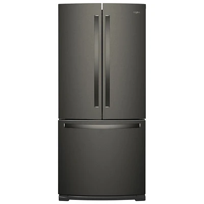 Whirlpool 30" 19.7 CuFt French Door Refrigerator w/ LED Lighting (WRF560SFHV)-Black Stainless Steel