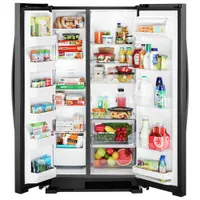 Whirlpool 36" 24.9 Cu. Ft. Side-by-Side Refrigerator with LED Lighting (WRS315SNHB) - Black