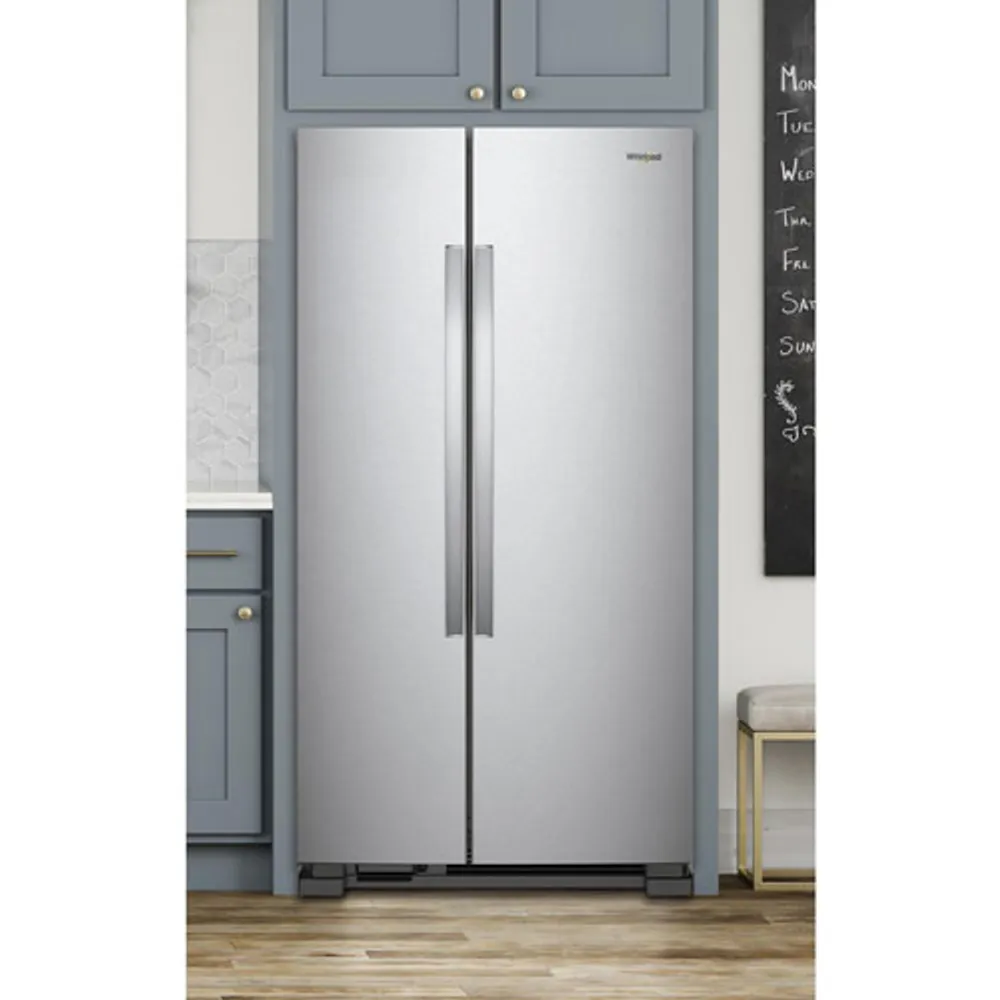 Whirlpool 36" 24.9 Cu. Ft. Side-by-Side Refrigerator with LED Lighting (WRS315SNHM) - Stainless