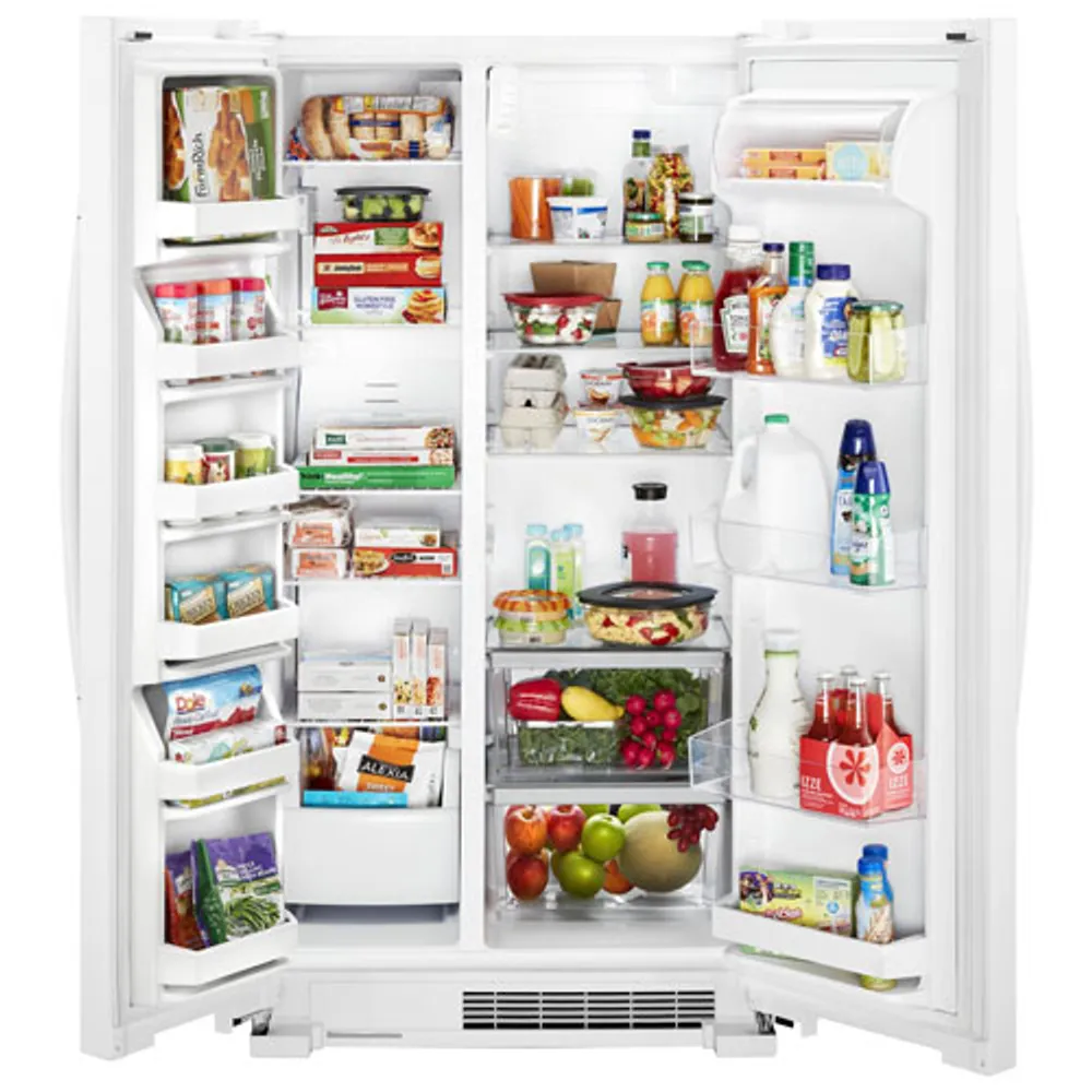 Whirlpool 36" 24.9 Cu. Ft. Side-by-Side Refrigerator with LED Lighting (WRS315SNHW) - White