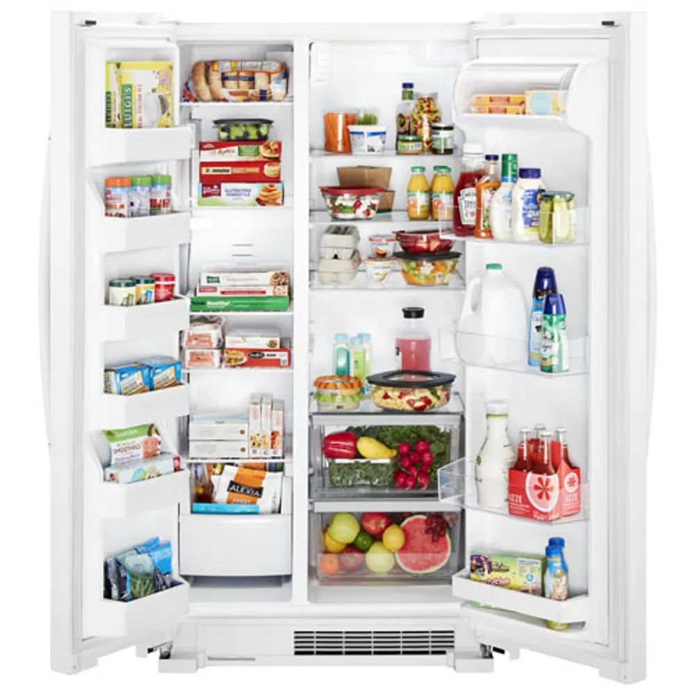 Whirlpool 36" 24.9 Cu. Ft. Side-by-Side Refrigerator with LED Lighting (WRS315SNHW) - White