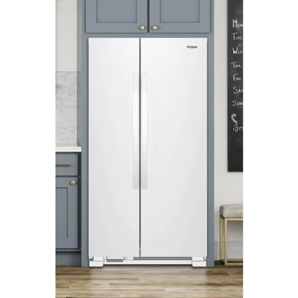 Whirlpool 36" 24.9 Cu. Ft. Side-by-Side Refrigerator with LED Lighting (WRS315SNHW) - White