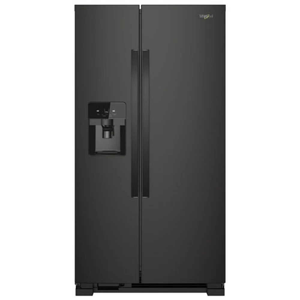 Whirlpool 33" 21.2 Cu. Ft. Side-by-Side Refrigerator w/ Ice & Water Dispenser (WRS321SDHB) - Black