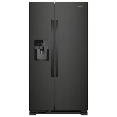 Whirlpool 33" 21.2 Cu. Ft. Side-by-Side Refrigerator w/ Ice & Water Dispenser (WRS321SDHB) - Black