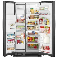 Whirlpool 33" 21.2 Cu. Ft. Side-by-Side Refrigerator w/ Ice & Water Dispenser (WRS321SDHB) - Black