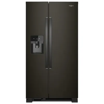 Whirlpool 33" 21.2 Cu. Ft. Side-by-Side Refrigerator w/ Ice Dispenser (WRS321SDHV) - Black Stainless
