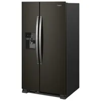 Whirlpool 33" 21.2 Cu. Ft. Side-by-Side Refrigerator w/ Ice Dispenser (WRS321SDHV) - Black Stainless