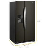 Whirlpool 33" 21.2 Cu. Ft. Side-by-Side Refrigerator w/ Ice Dispenser (WRS321SDHV) - Black Stainless