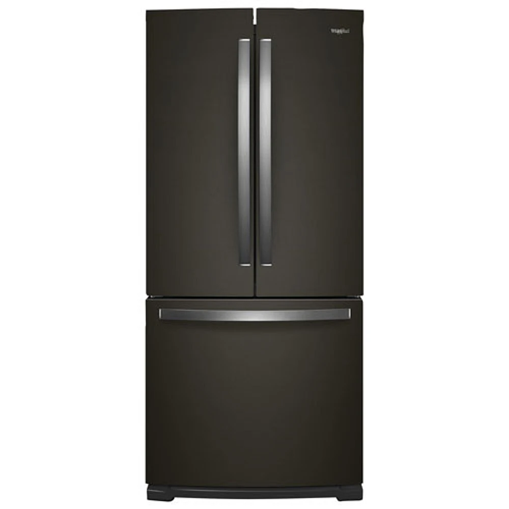 Whirlpool 30" 19.7 Cu Ft French Door Refrigerator w/ LED Lighting (WRF560SMHV)-Black Stainless Steel