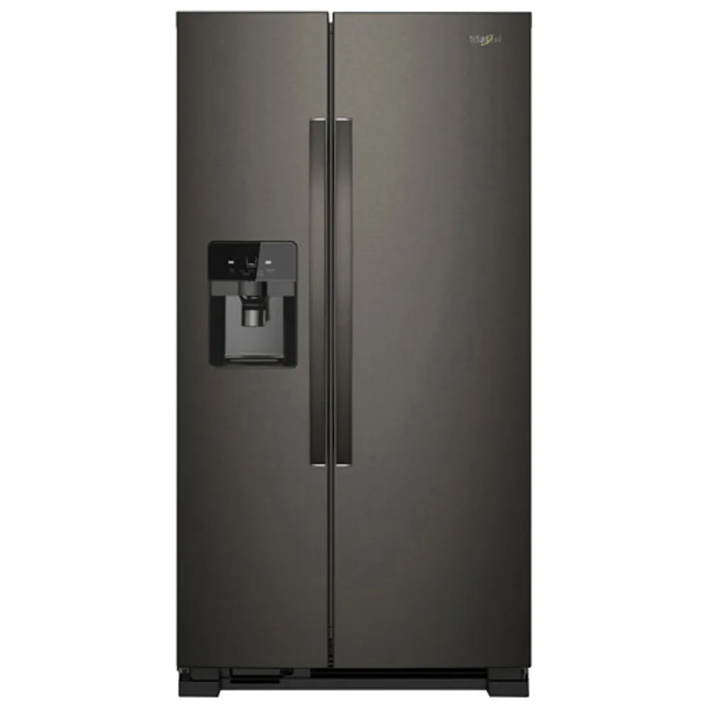 Whirlpool 36" 24.5 Cu. Ft. Side-By-Side Refrigerator w/ Ice Dispenser (WRS325SDHV) - Black Stainless