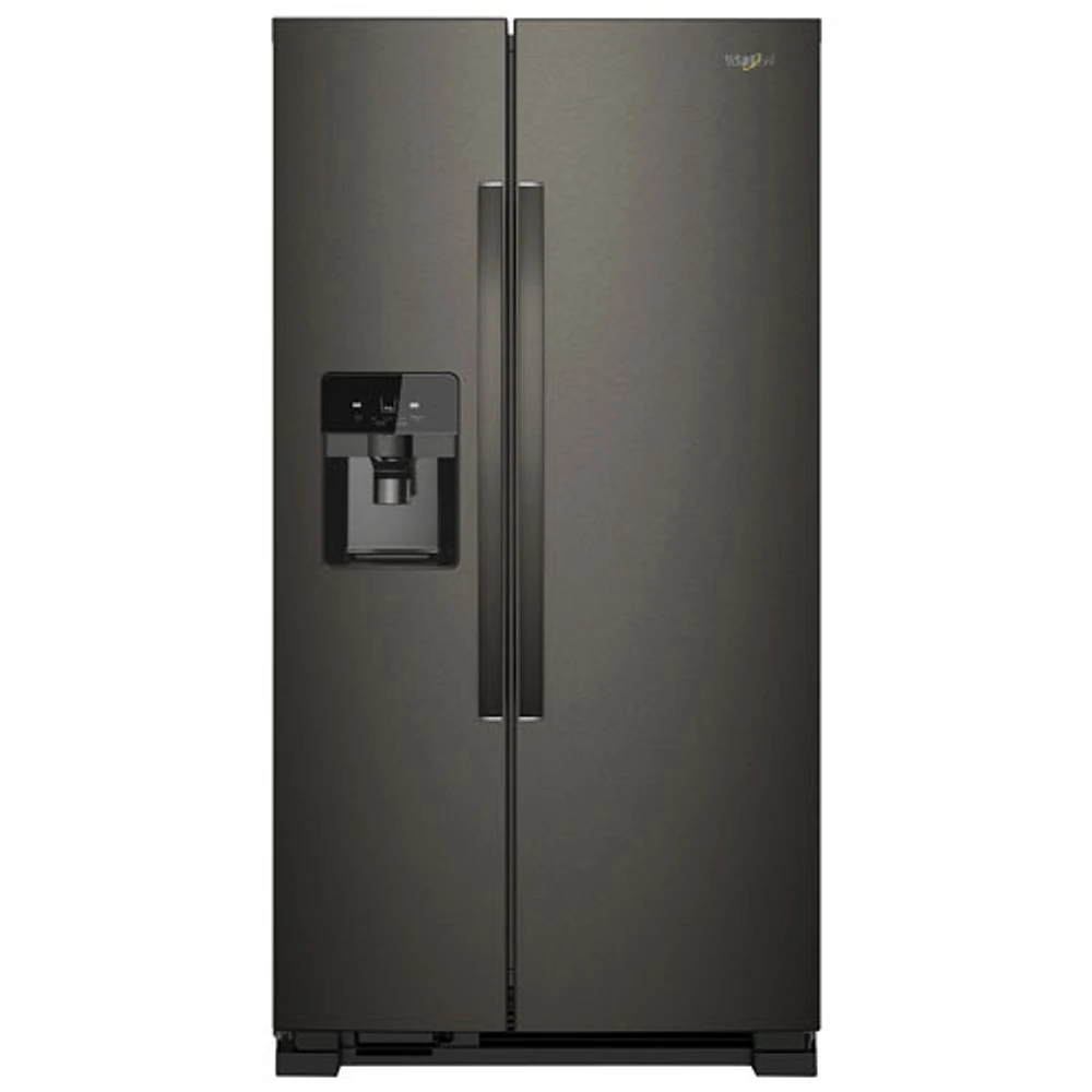 Whirlpool 36" 24.5 Cu. Ft. Side-By-Side Refrigerator w/ Ice Dispenser (WRS325SDHV) - Black Stainless