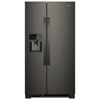 Whirlpool 36" 24.5 Cu. Ft. Side-By-Side Refrigerator w/ Ice Dispenser (WRS325SDHV) - Black Stainless