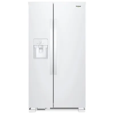 Whirlpool 36" 24.5 Cu. Ft. Side-By-Side Refrigerator w/ Ice Dispenser (WRS325SDHW) - White