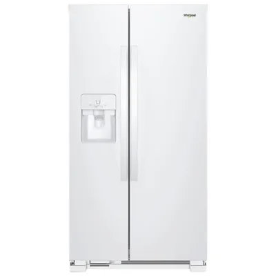 Réfrigérateur côte à côte 24,5 pi³ 36 po, distributeur eau/glaçons de Whirlpool (WRS325SDHW) - Blanc