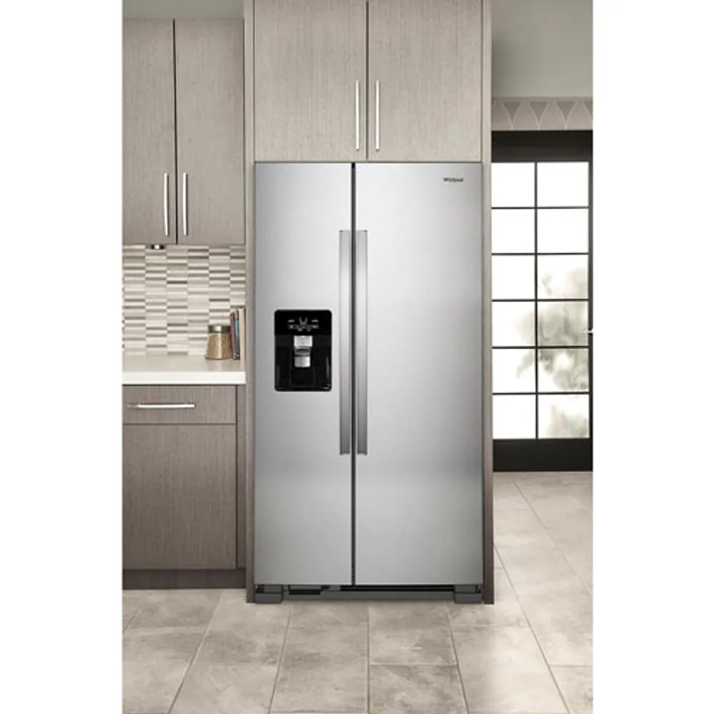 Whirlpool 36" 24.5 Cu. Ft. Side-By-Side Refrigerator w/ Ice Dispenser (WRS325SDHZ) - Stainless