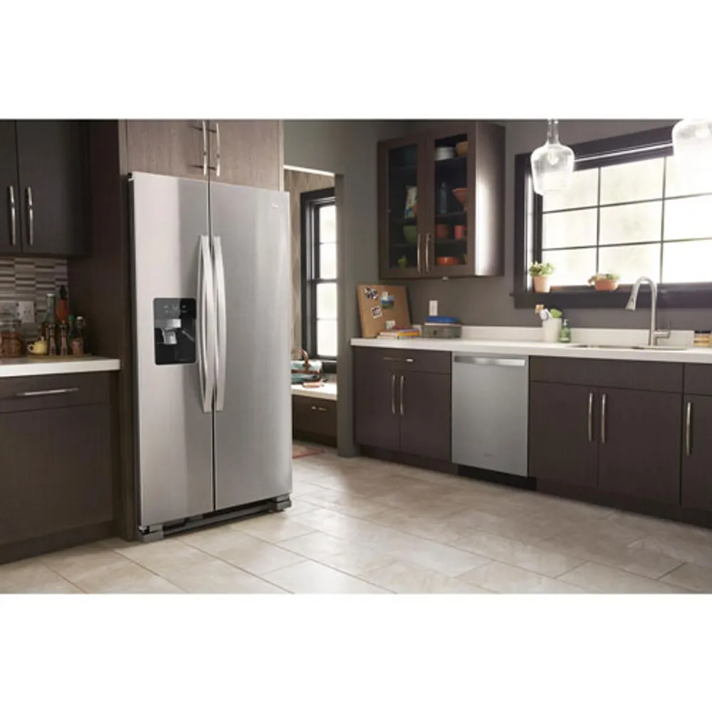 Whirlpool 36" 24.5 Cu. Ft. Side-By-Side Refrigerator w/ Ice Dispenser (WRS325SDHZ) - Stainless