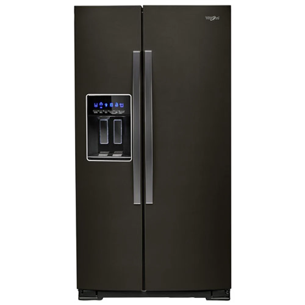 Whirlpool 36" 28.5 Cu. Ft. Side-By-Side Refrigerator w/ Ice Dispenser (WRS588FIHV) - Black Stainless