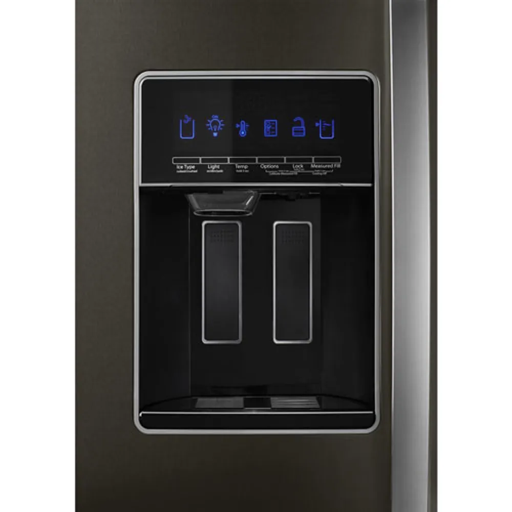 Whirlpool 36" 28.5 Cu. Ft. Side-By-Side Refrigerator w/ Ice Dispenser (WRS588FIHV) - Black Stainless