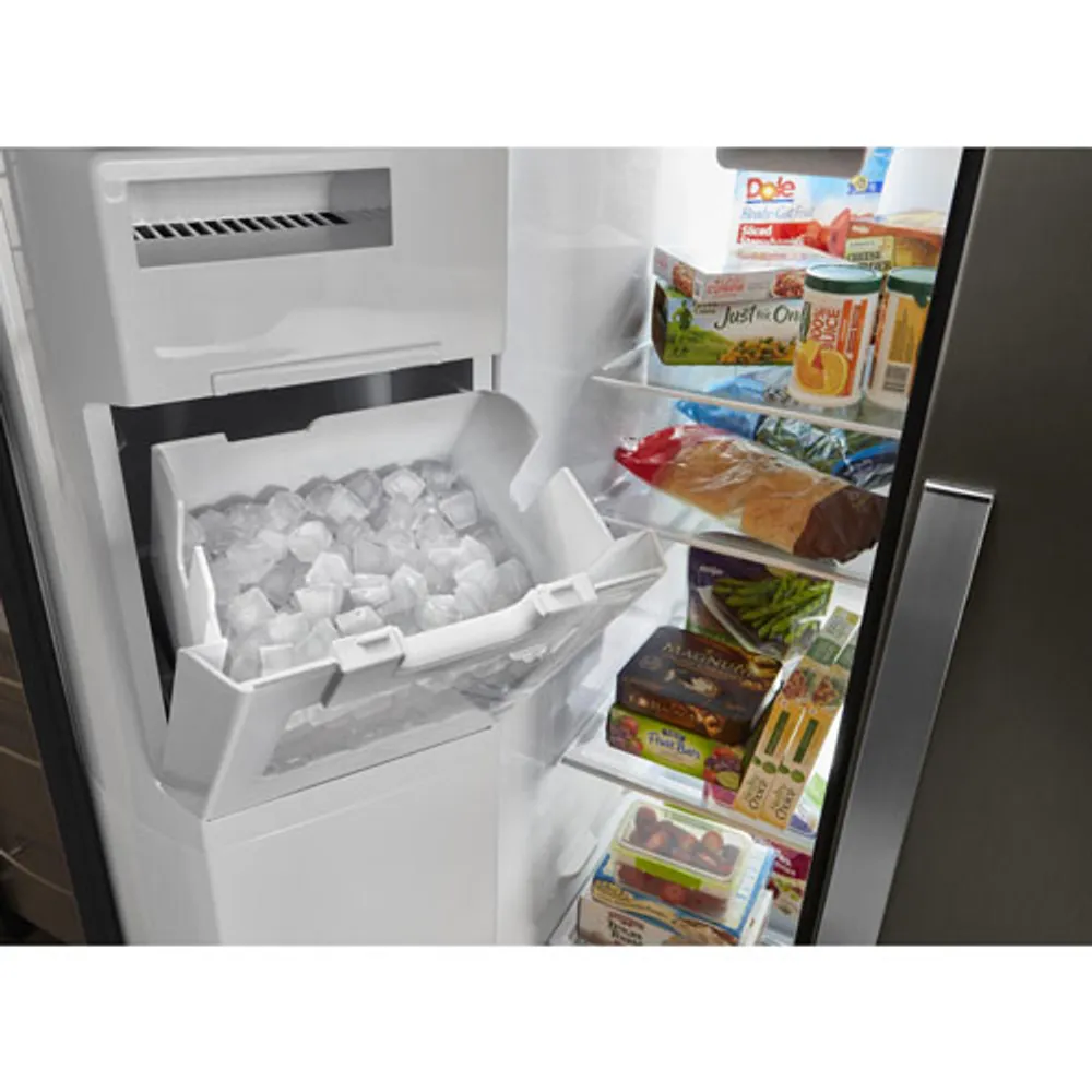 Whirlpool 36" 28.5 Cu. Ft. Side-By-Side Refrigerator w/ Ice Dispenser (WRS588FIHV) - Black Stainless