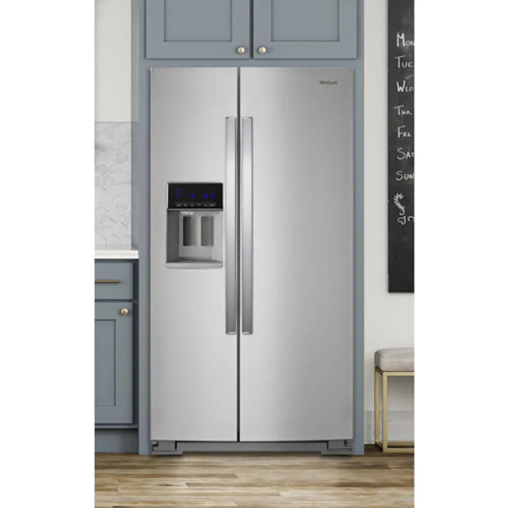 Whirlpool 36" 28.5 Cu. Ft. Side-By-Side Refrigerator w/ Ice Dispenser (WRS588FIHZ) - Stainless Steel