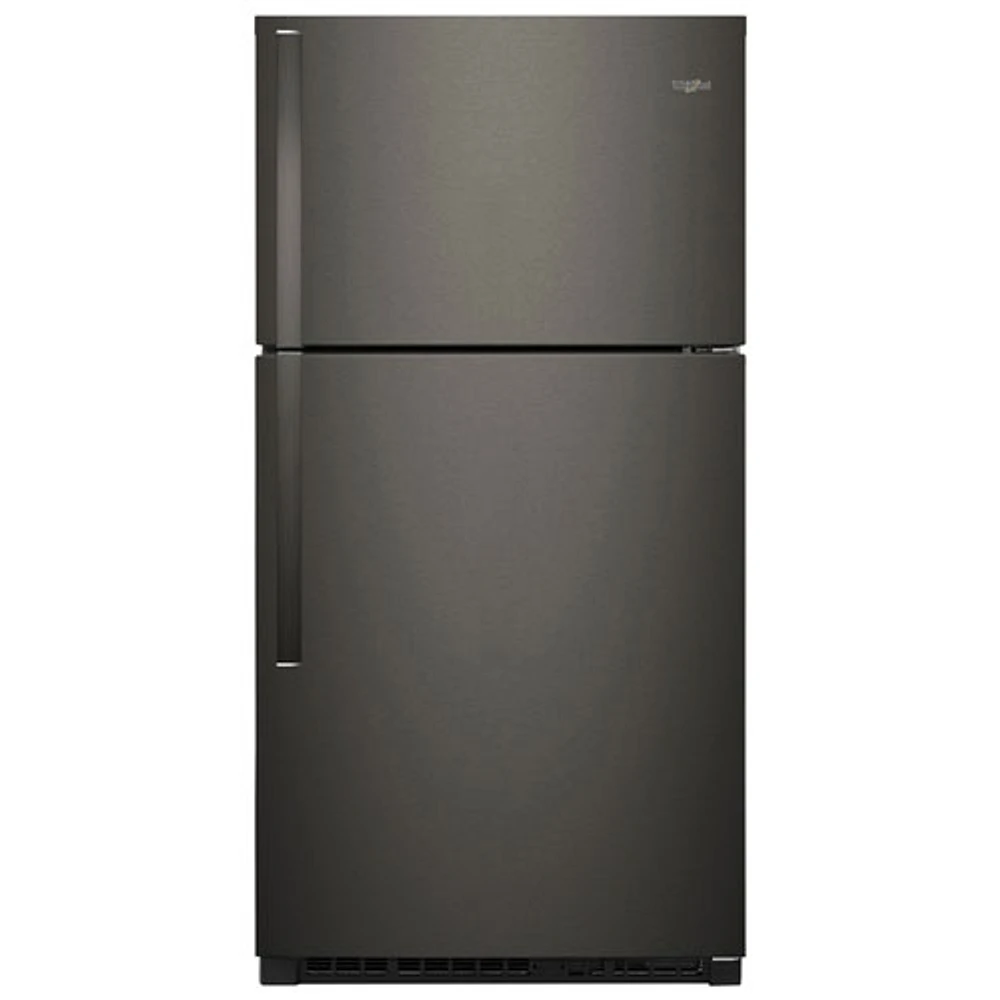 Whirlpool 33" 21.3 Cu. Ft. Top Freezer Refrigerator with LED Lighting (WRT541SZHV) - Black Stainless