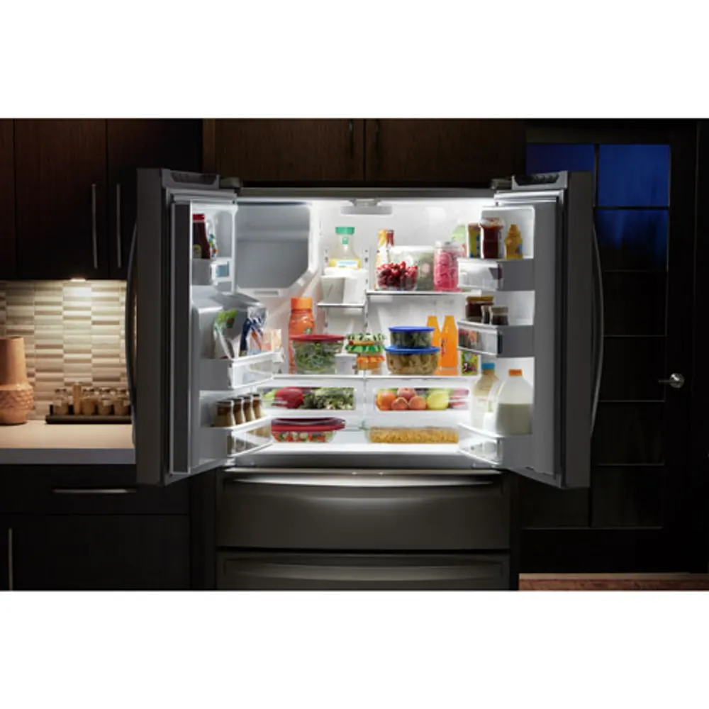 Whirlpool 36" 24.5 Cu. Ft. 4-Door French Door Refrigerator with Ice & Water Dispenser (WRX735SDHB) - Black