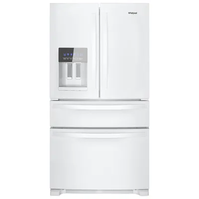 Whirlpool 36" 24.5 Cu Ft 4-Door French Door Refrigerator w/ Ice & Water Dispenser (WRX735SDHW)-White