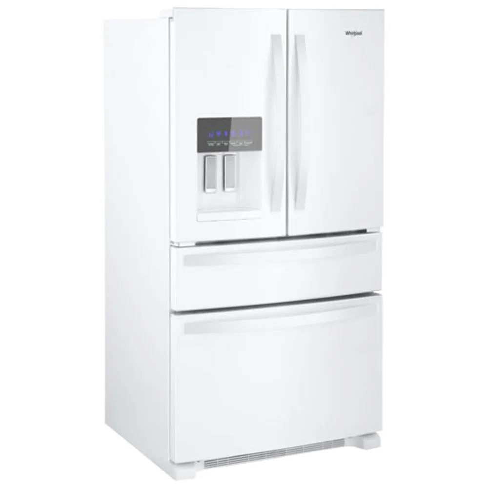 Whirlpool 36" 24.5 Cu Ft 4-Door French Door Refrigerator w/ Ice & Water Dispenser (WRX735SDHW)-White