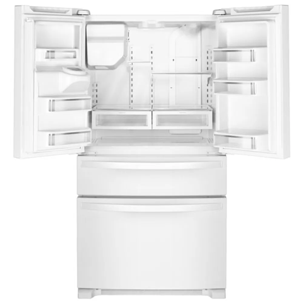 Whirlpool 36" 24.5 Cu Ft 4-Door French Door Refrigerator w/ Ice & Water Dispenser (WRX735SDHW)-White