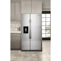 Whirlpool 33" 21.2 Cu. Ft. Side-By-Side Refrigerator with Ice & Water Dispenser - Stainless Steel