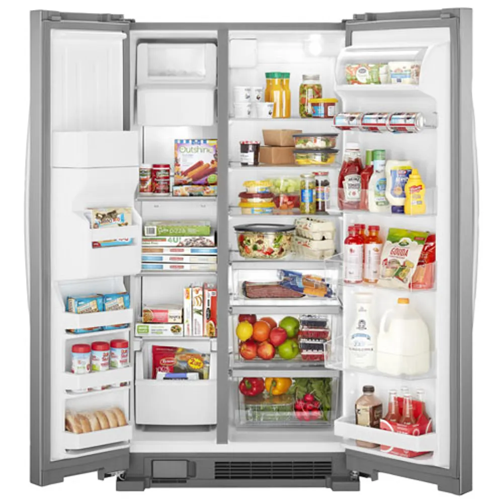 Whirlpool 33" 21.2 Cu. Ft. Side-By-Side Refrigerator with Ice & Water Dispenser - Stainless Steel