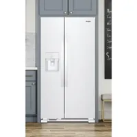 Whirlpool 33" 21.2 Cu. Ft. Side-By-Side Refrigerator w/ Ice Dispenser (WRS321SDHW) -White