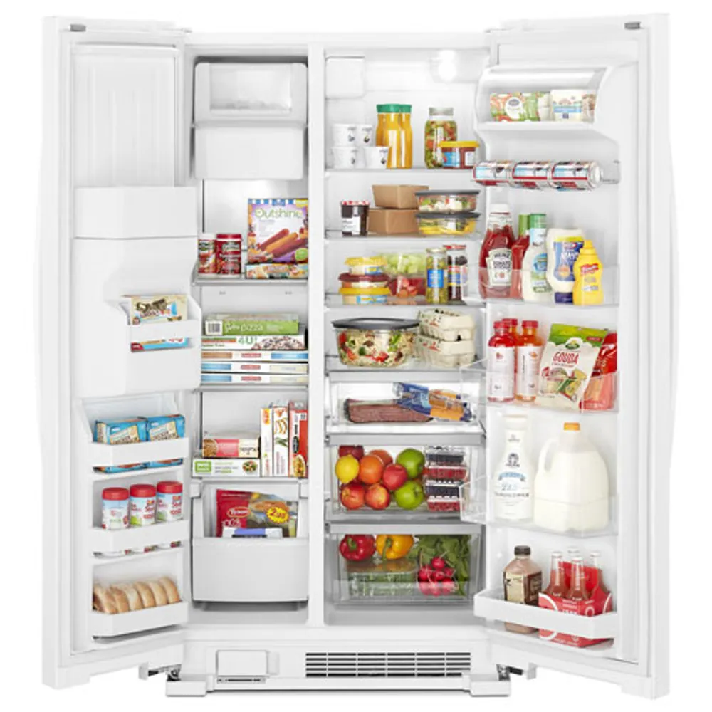 Whirlpool 33" 21.2 Cu. Ft. Side-By-Side Refrigerator w/ Ice Dispenser (WRS321SDHW) -White