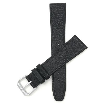 Extra Long (XL) 10mm Black Ultra Slim Genuine Leather Watch Strap Band, Buffalo Pattern, Anti-Allergic Lining