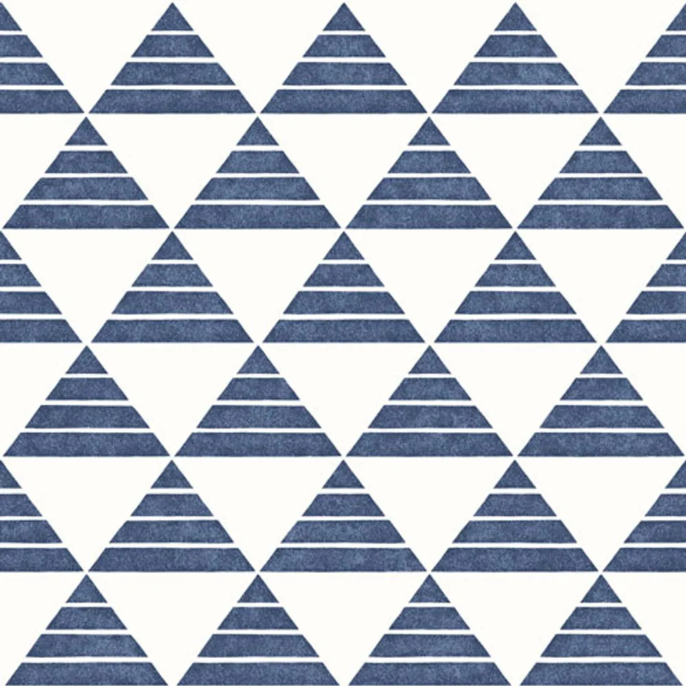 A-Street Prints Geometrie Summit Triangle Wallpaper - Blue