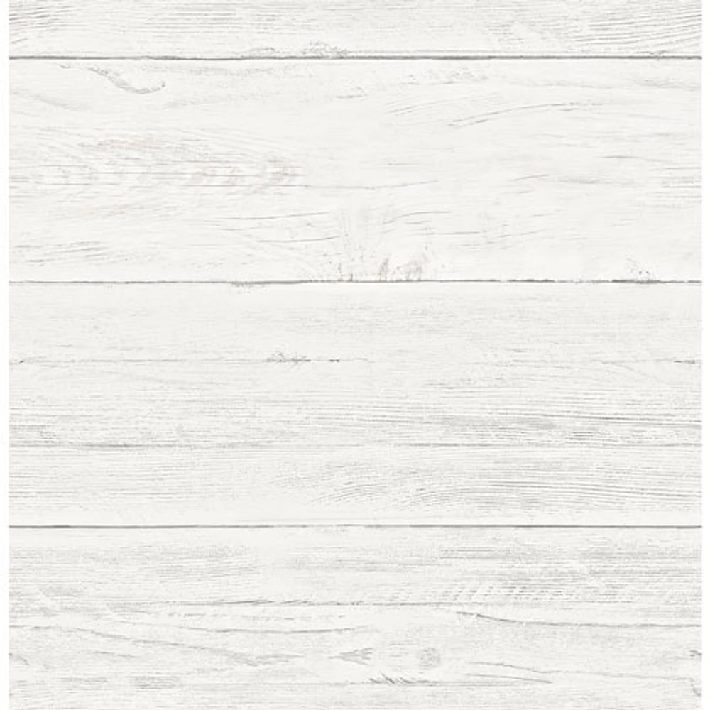 A-Street Prints Reclaimed Washed Boards Wallpaper - Cream White