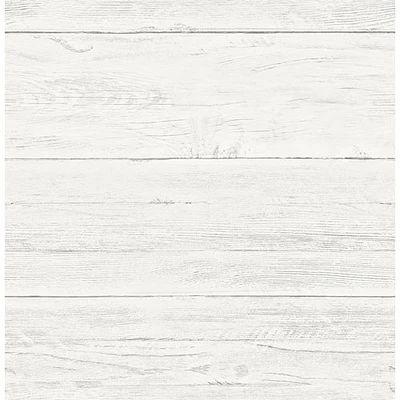 A-Street Prints Reclaimed Washed Boards Wallpaper - Cream White