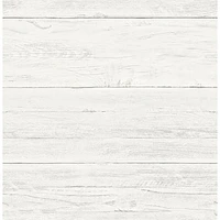 A-Street Prints Reclaimed Washed Boards Wallpaper - Cream White