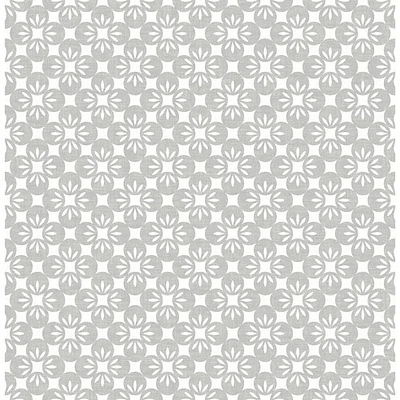 A-Street Prints Eclipse Orbit Floral Wallpaper - Dove