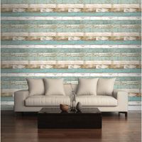 A-Street Prints Reclaimed Scrap Wood Wallpaper - Turquoise