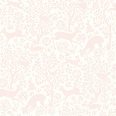 Chesapeake Hide And Seek Anahi Forest Fauna Wallpaper - Light Pink