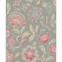 A-Street Prints Solstice Tropez Jacobean Wallpaper - Coral