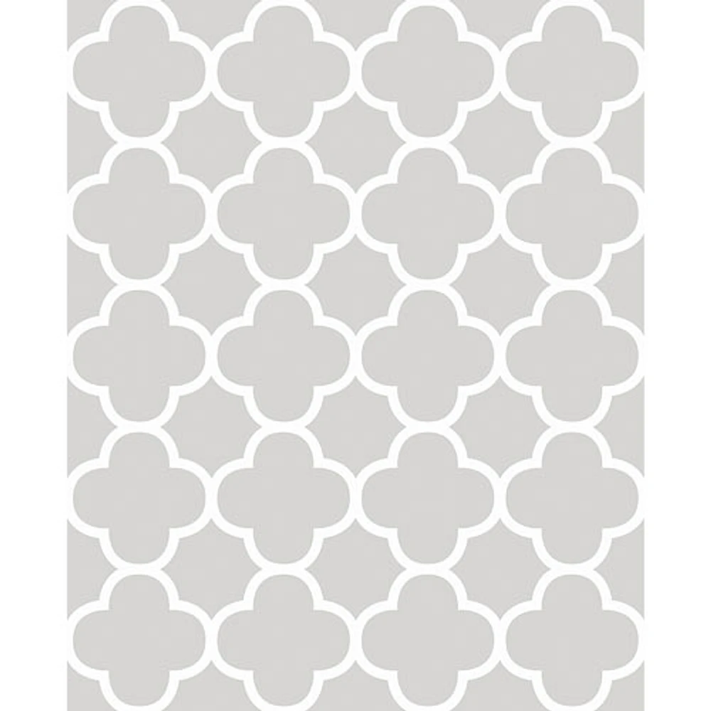 A-Street Prints Symetrie Quatrefoil Wallpaper - Origin Grey