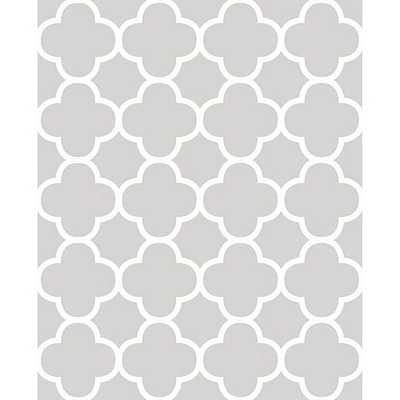 A-Street Prints Symetrie Quatrefoil Wallpaper - Origin Grey