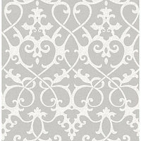 A-Street Prints Symetrie Ironwork Wallpaper - Axiom Grey