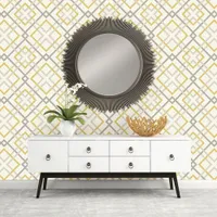 A-Street Prints Geometrie Saltire Lattice Wallpaper - Yellow